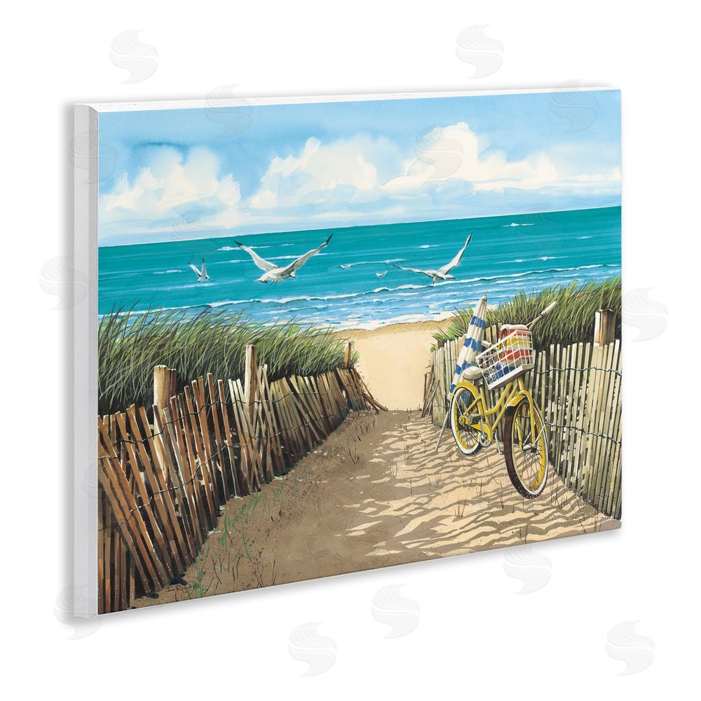 John Rossini Yellow Beach Taxi Coast Wall Plaque Art Print