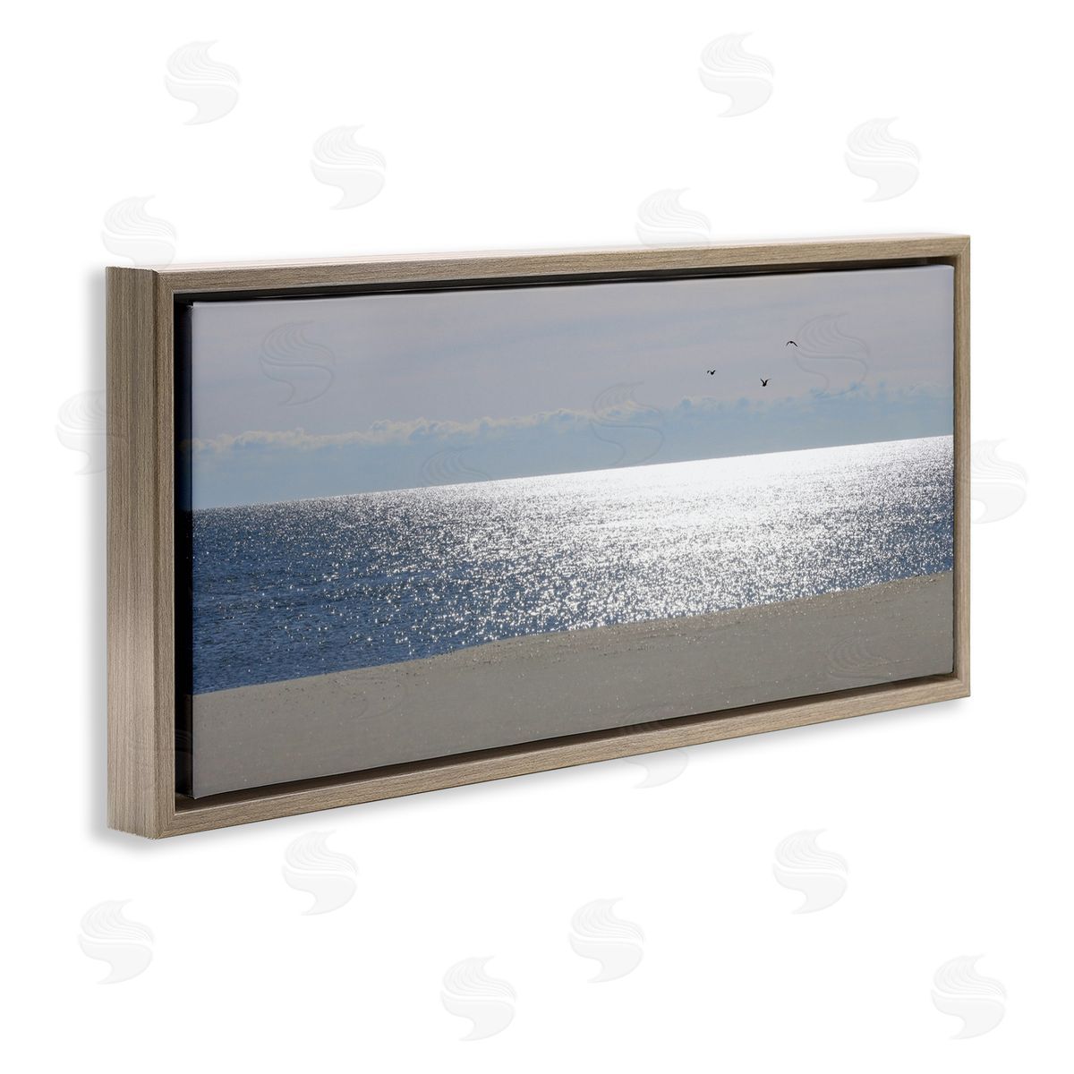 Lori Deiter Sunlit Sparkles on the Sea Brown Floating Frame Canvas Wall Art Print