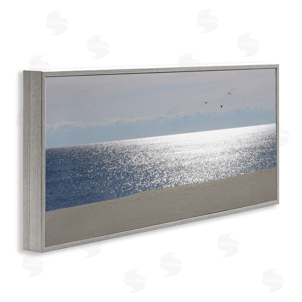 Lori Deiter Sunlit Sparkles on the Sea Gray Framed Giclee Wall Art Print