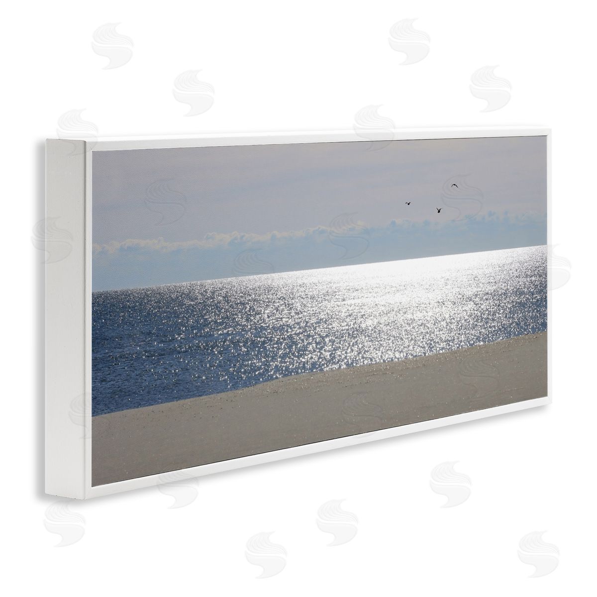 Lori Deiter Sunlit Sparkles on the Sea White Framed Giclee Wall Art Print