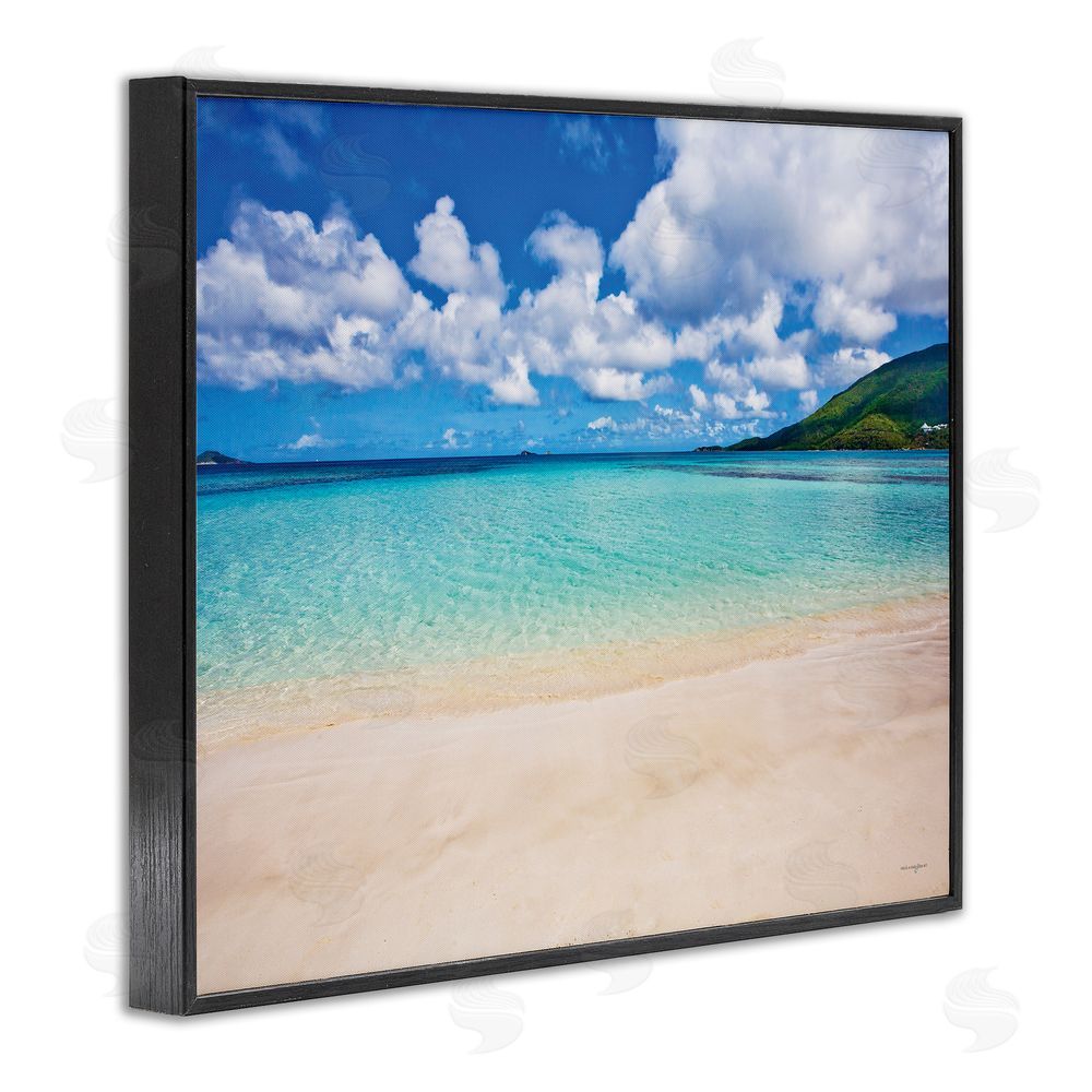 Seven Trees Design Caribbean Bay Landscape Black Framed Giclee Wall Art Print