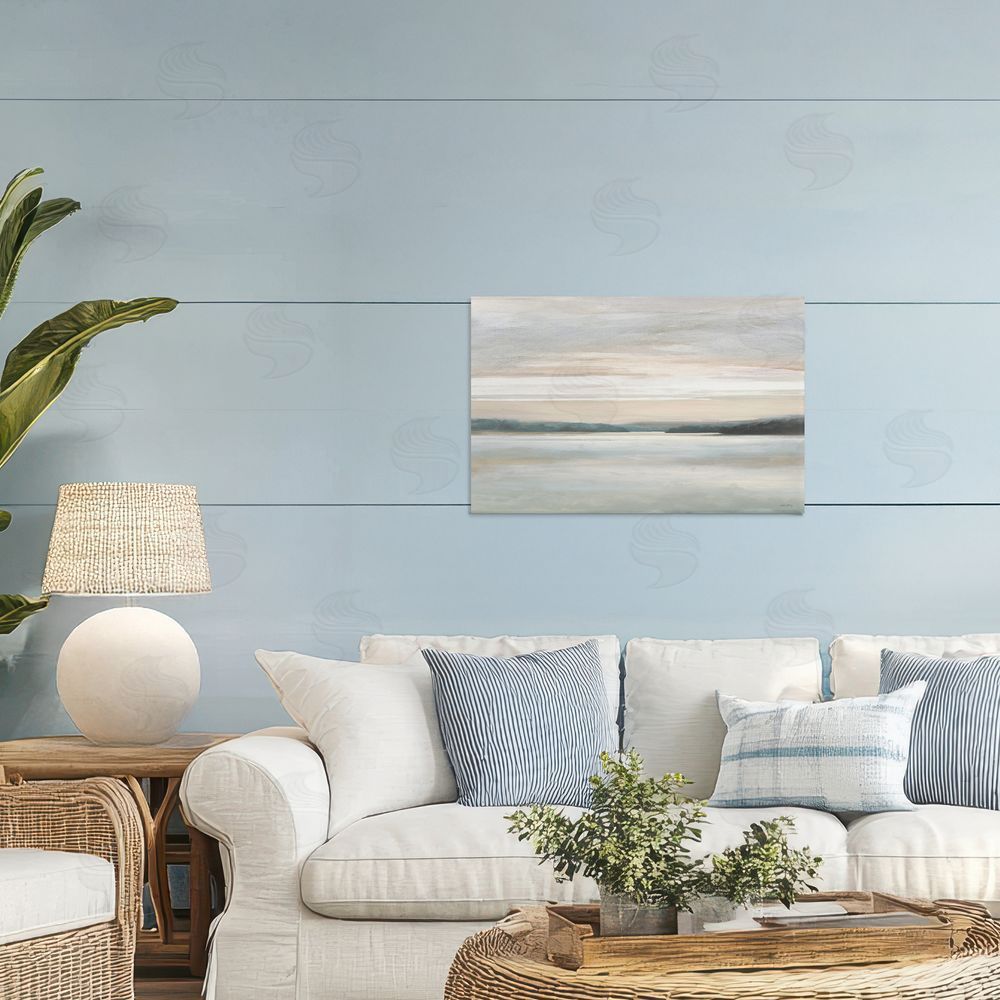 Amber Sterling Muted Lake Abstraction Canvas Art on Wall