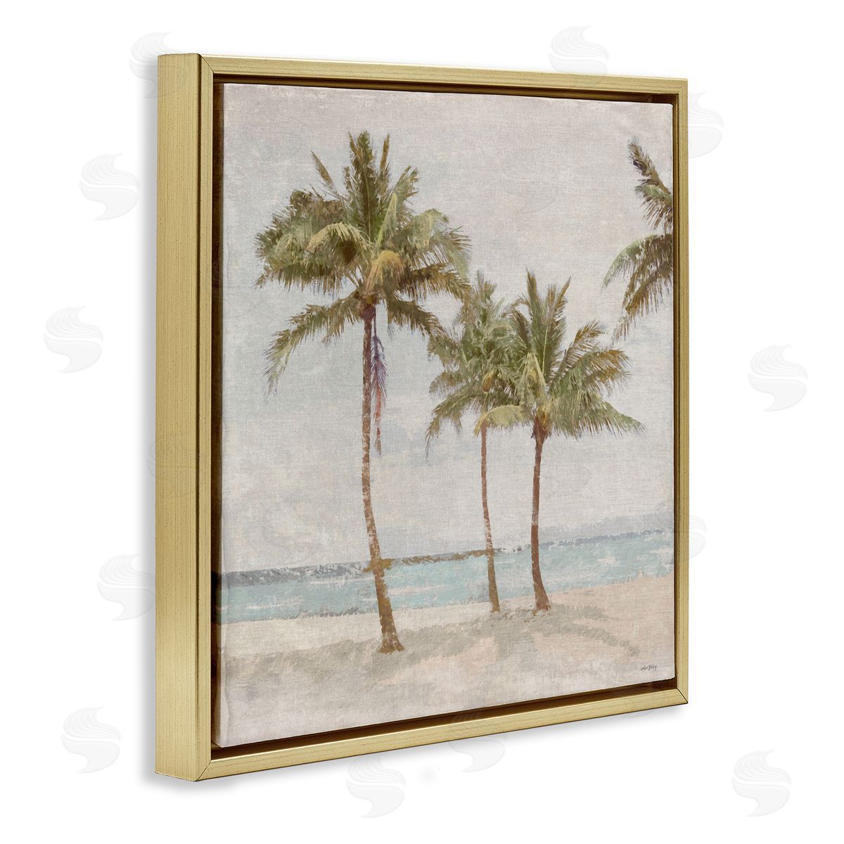Amber Sterling My Favorite Beach Spot Gold Floating Frame Canvas Wall Art Print