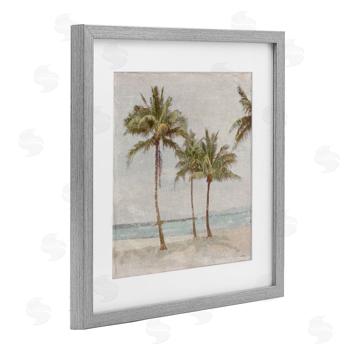 Amber Sterling My Favorite Beach Spot Gray Framed Print Under Glass with White Mat Wall Art