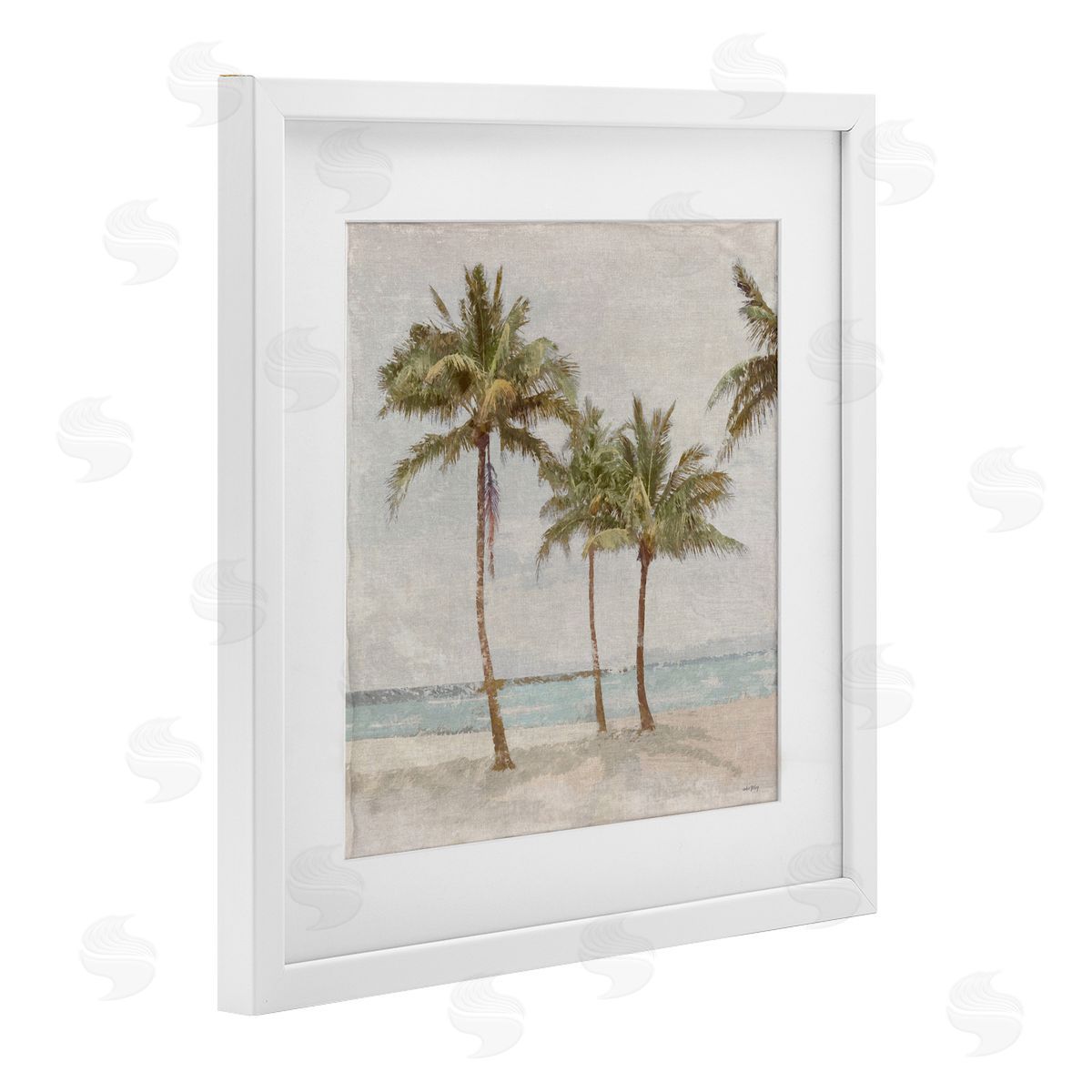 Amber Sterling My Favorite Beach Spot White Framed Print Under Glass with Mat Wall Art