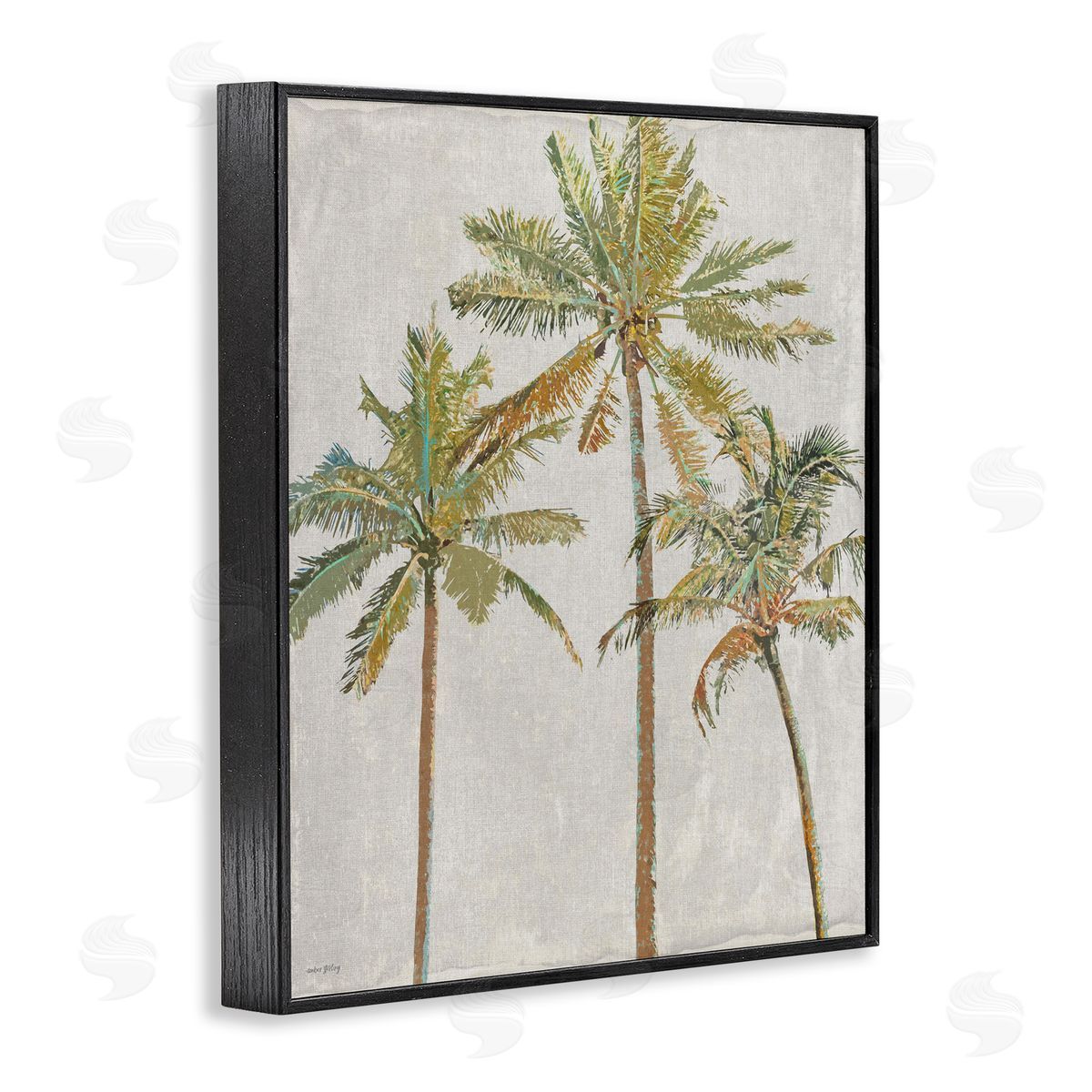 Amber Sterling Palm Pals Island Trees Black Framed Giclee Wall Art Print
