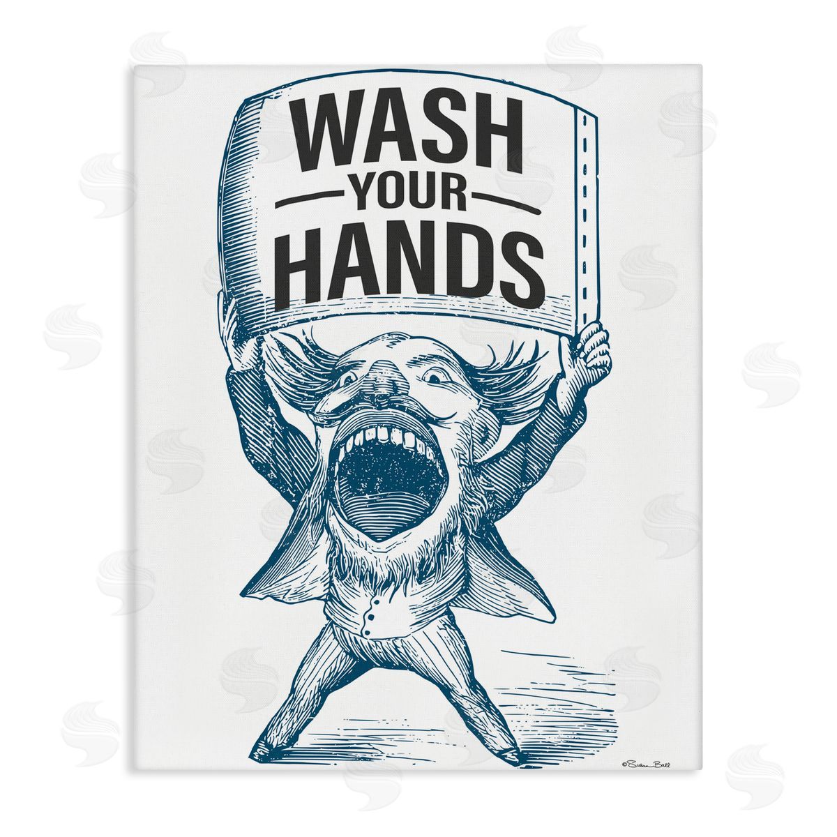 Susan Ball Wash Your Hands Vintage Canvas Wall Art Print