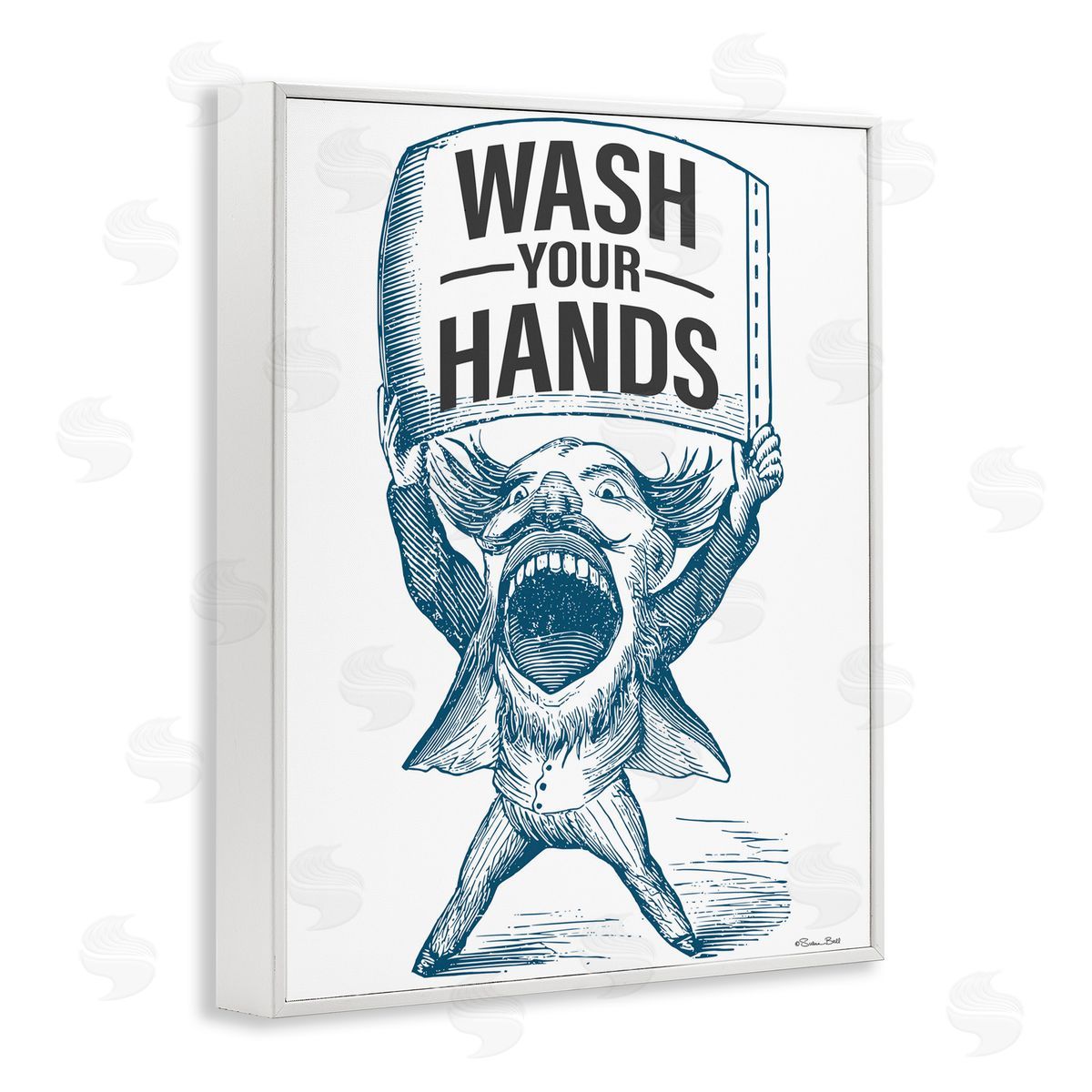 Susan Ball Wash Your Hands Vintage White Framed Giclee Wall Art Print
