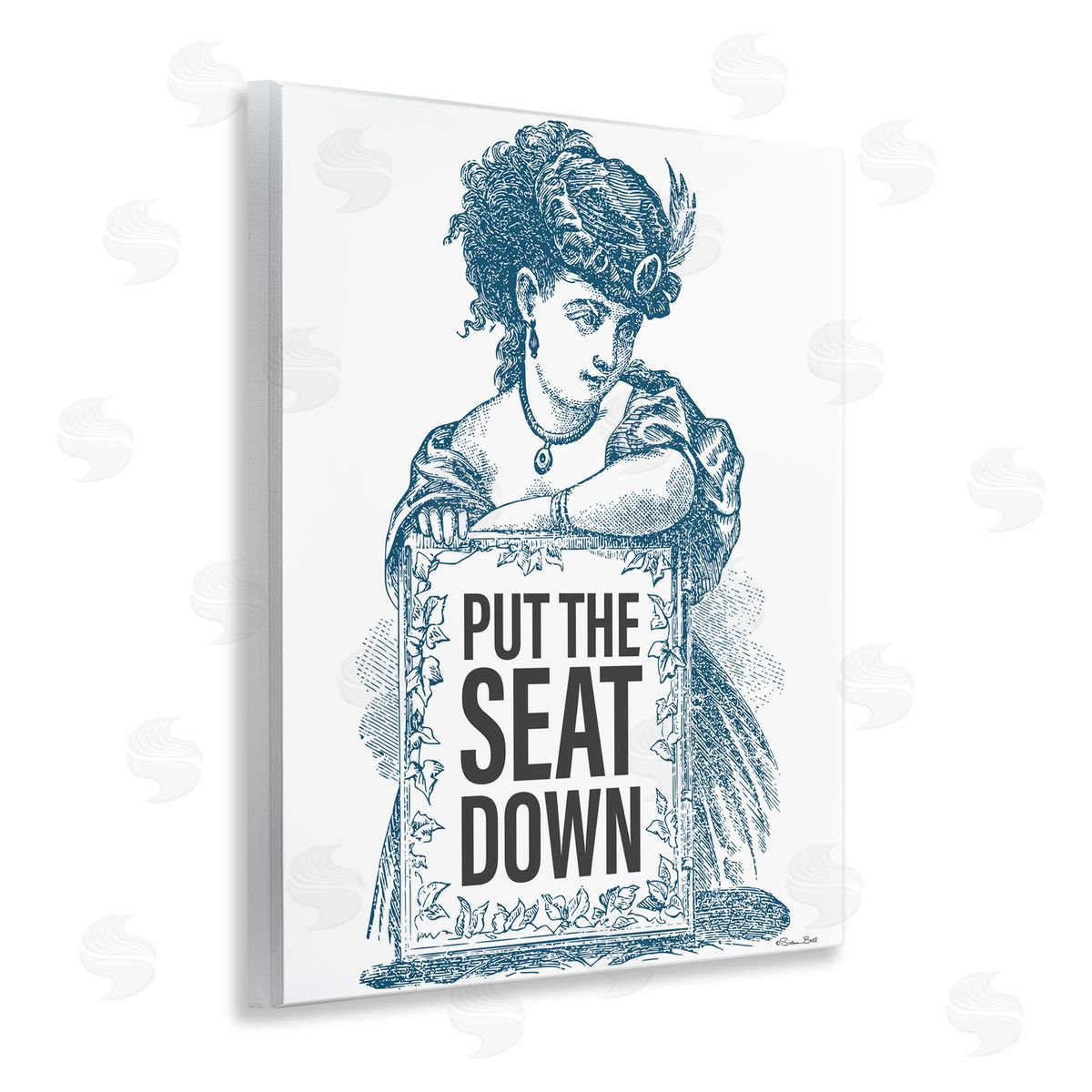 Susan Ball Put The Seat Down Vintage Wall Plaque Art Print