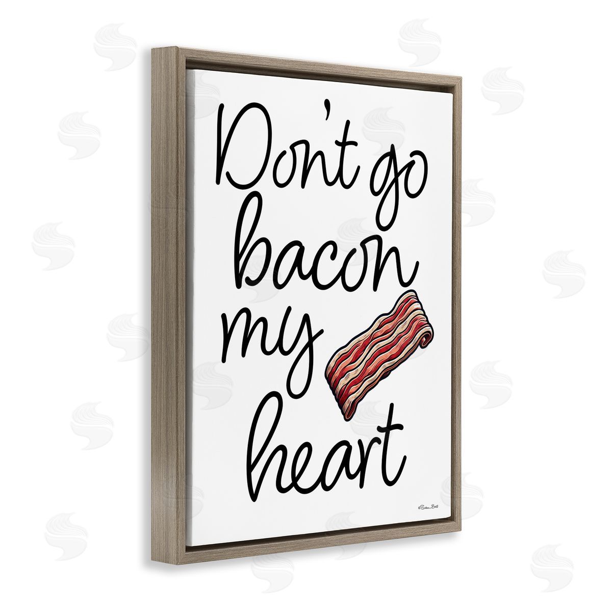 Susan Ball Don't Go Bacon My Heart Brown Floating Frame Canvas Wall Art Print