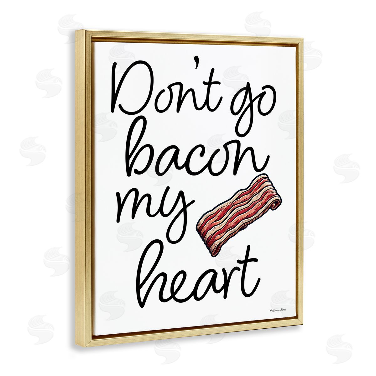 Susan Ball Don't Go Bacon My Heart Gold Floating Frame Canvas Wall Art Print