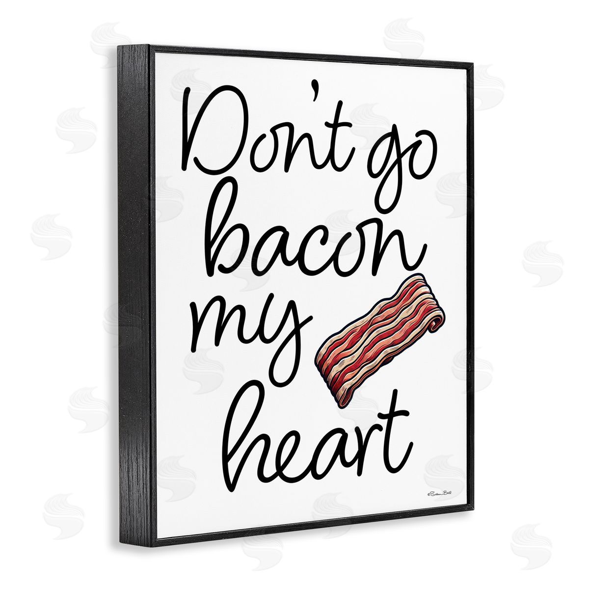 Susan Ball Don't Go Bacon My Heart Black Framed Giclee Wall Art Print