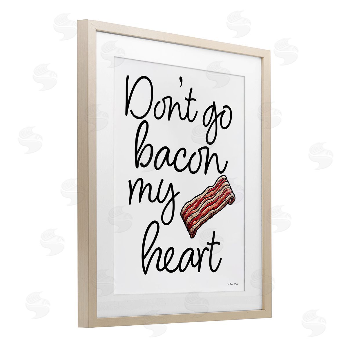 Susan Ball Don't Go Bacon My Heart Birch Framed Print Under Glass with White Mat Wall Art