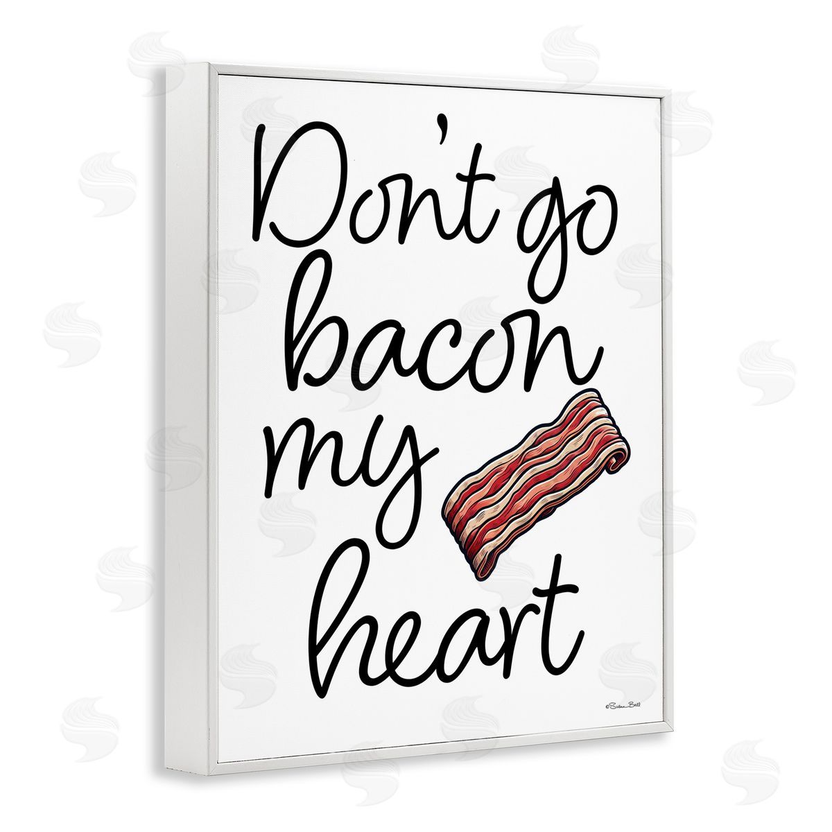 Susan Ball Don't Go Bacon My Heart White Framed Giclee Wall Art Print