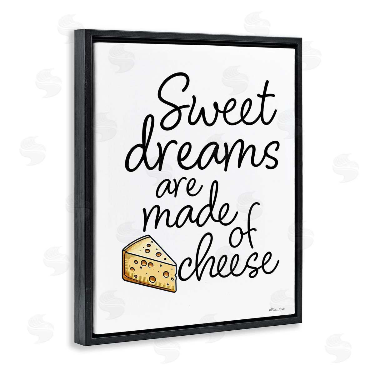 Susan Ball Sweet Dreams Are Made Of Cheese Black Floating Frame Canvas Wall Art Print