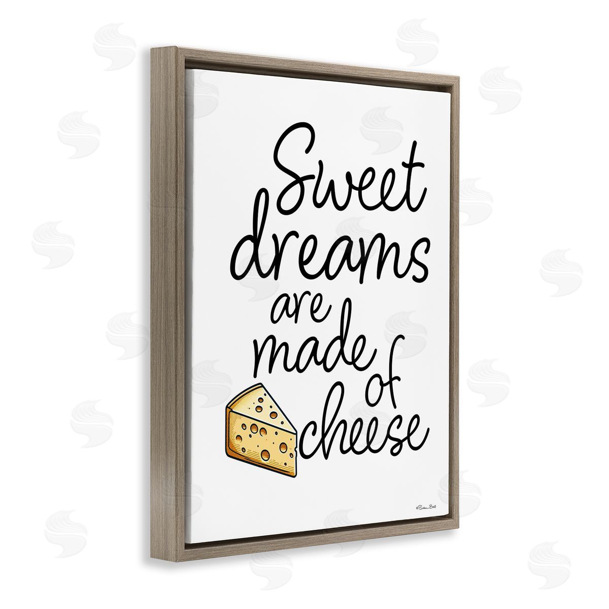 Susan Ball Sweet Dreams Are Made Of Cheese Brown Floating Frame Canvas Wall Art Print