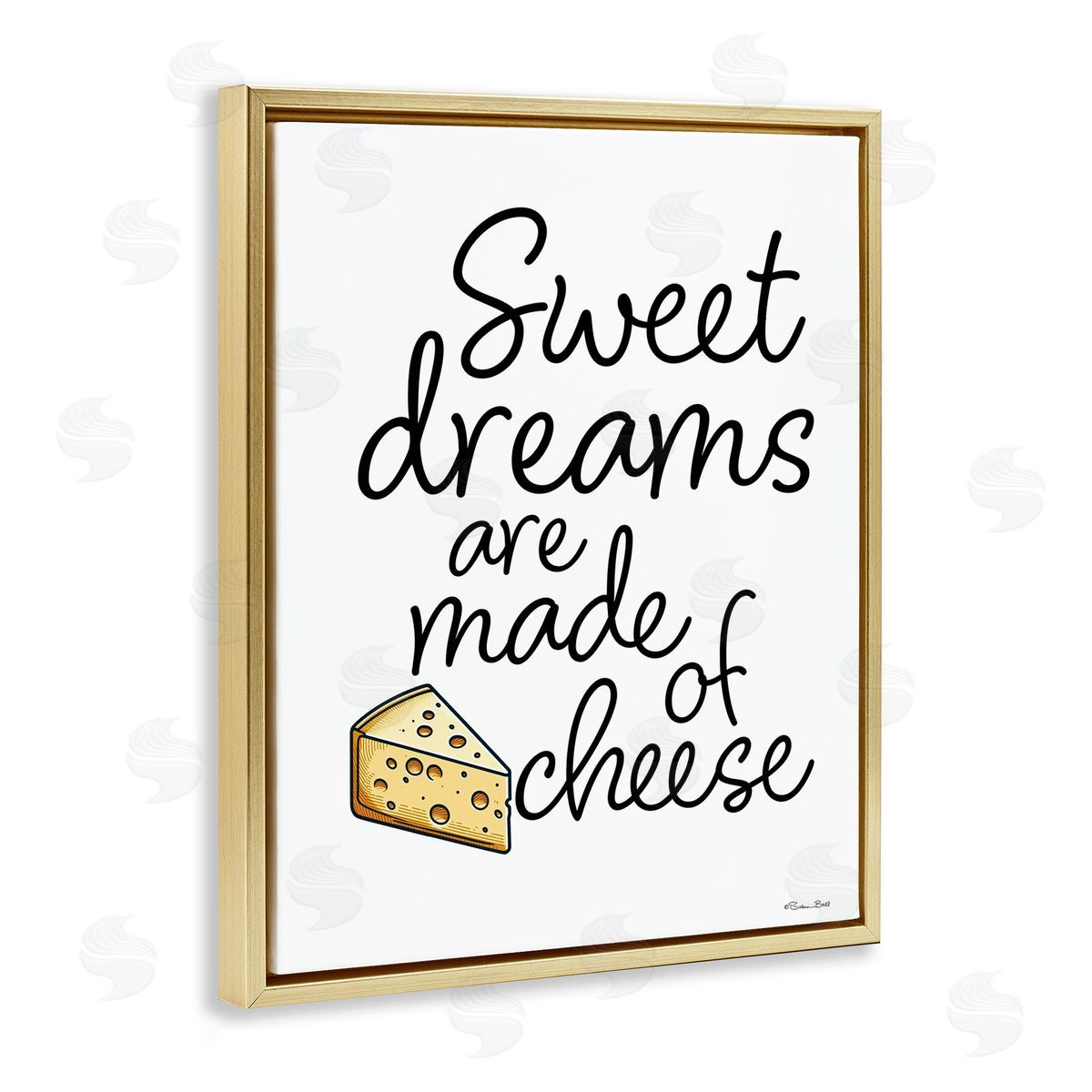 Susan Ball Sweet Dreams Are Made Of Cheese Gold Floating Frame Canvas Wall Art Print