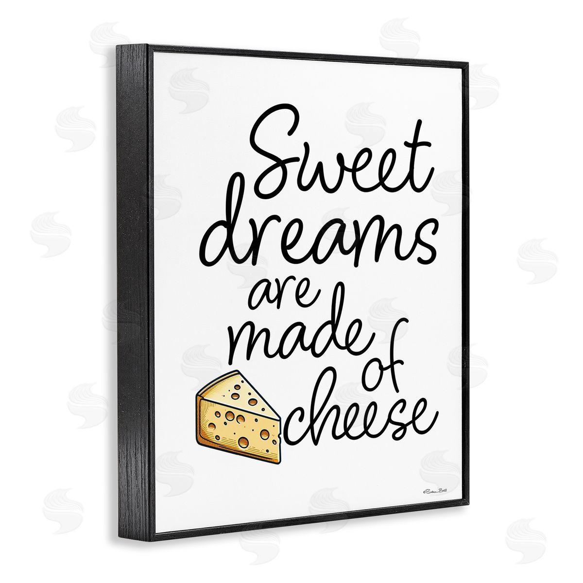 Susan Ball Sweet Dreams Are Made Of Cheese Black Framed Giclee Wall Art Print