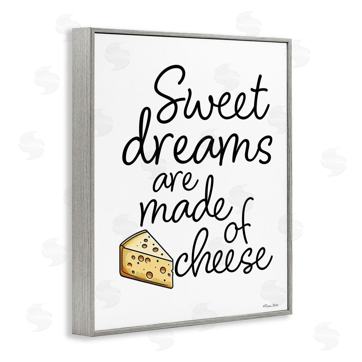 Susan Ball Sweet Dreams Are Made Of Cheese Gray Framed Giclee Wall Art Print