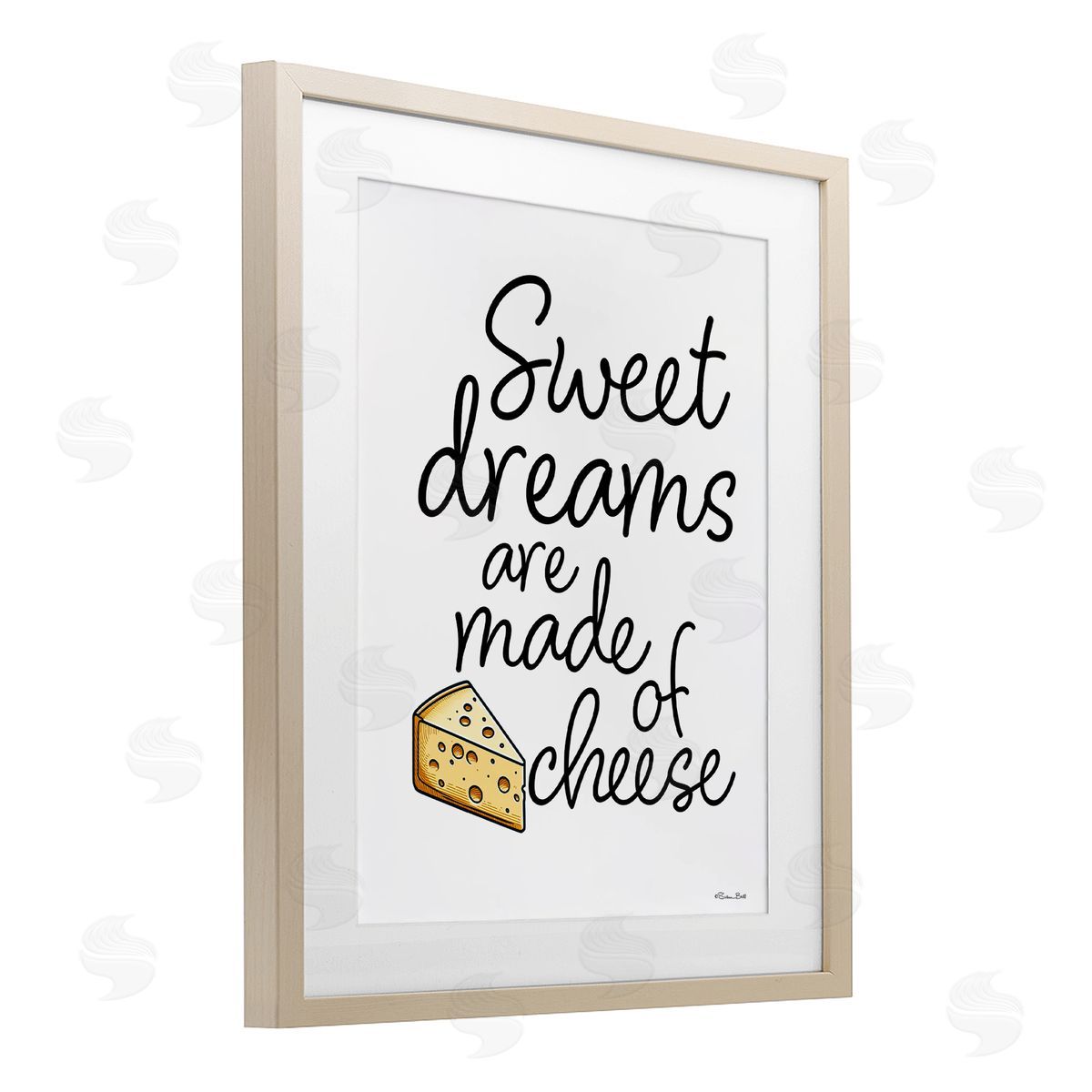 Susan Ball Sweet Dreams Are Made Of Cheese Birch Framed Print Under Glass with White Mat Wall Art