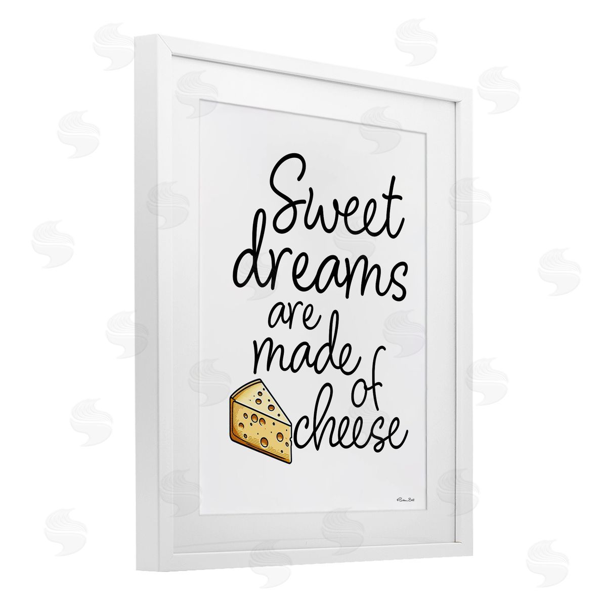 Susan Ball Sweet Dreams Are Made Of Cheese White Framed Print Under Glass with Mat Wall Art