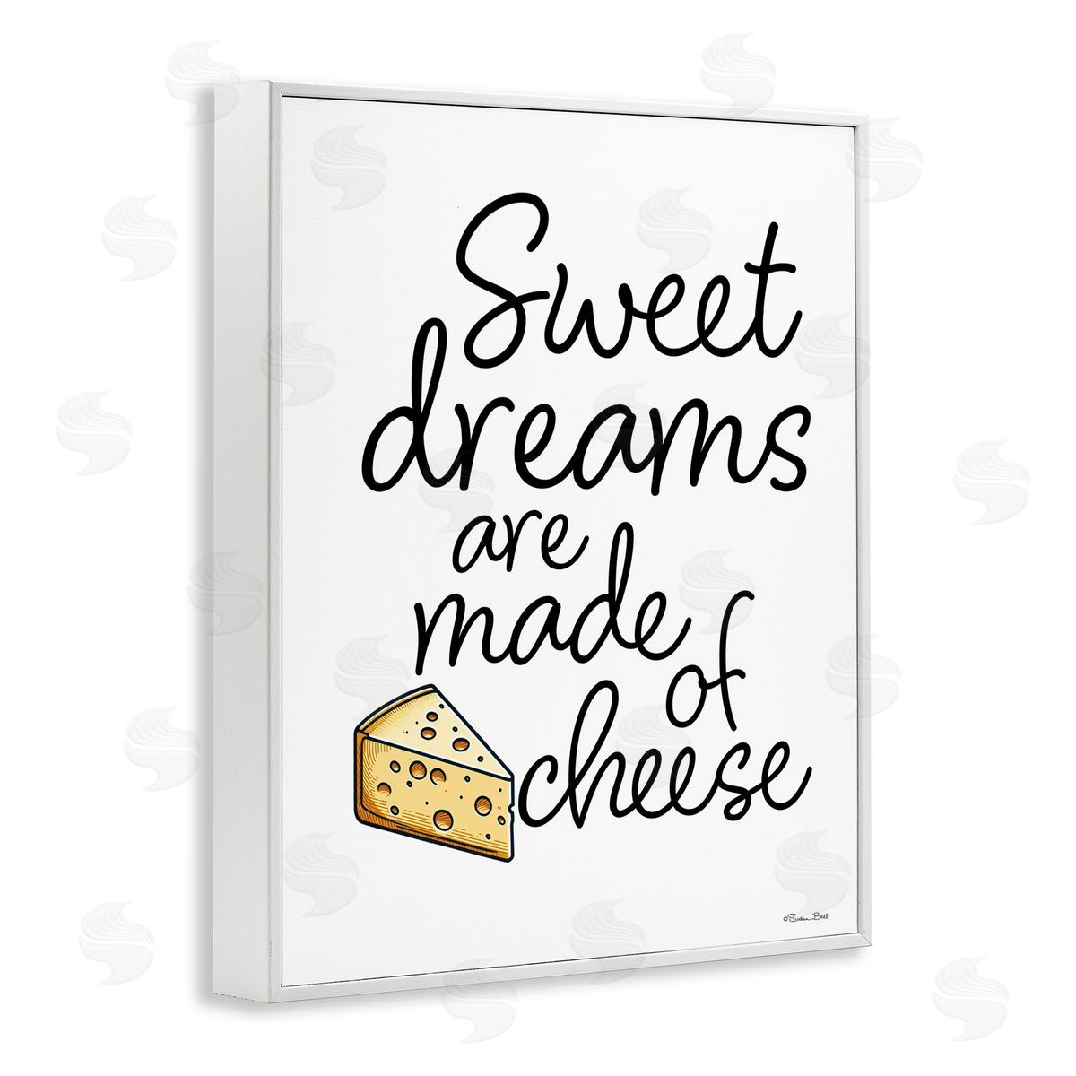 Susan Ball Sweet Dreams Are Made Of Cheese White Framed Giclee Wall Art Print