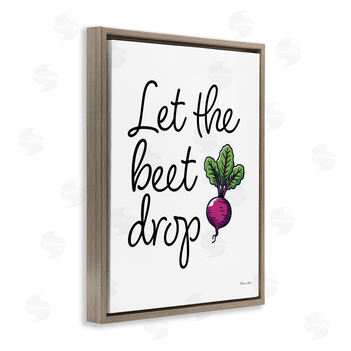 Susan Ball Let The Beet Drop Brown Floating Frame Canvas Wall Art Print