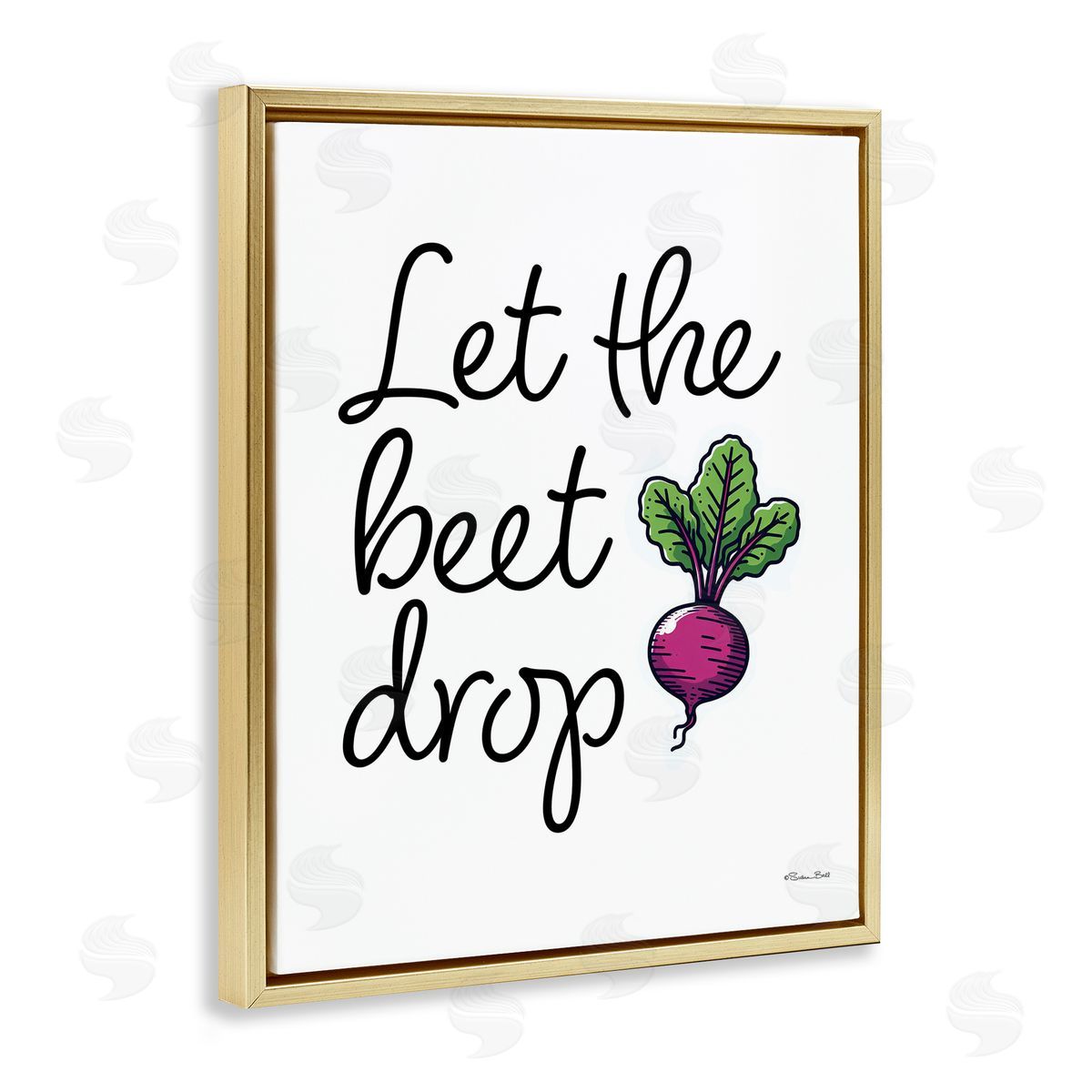 Susan Ball Let The Beet Drop Gold Floating Frame Canvas Wall Art Print