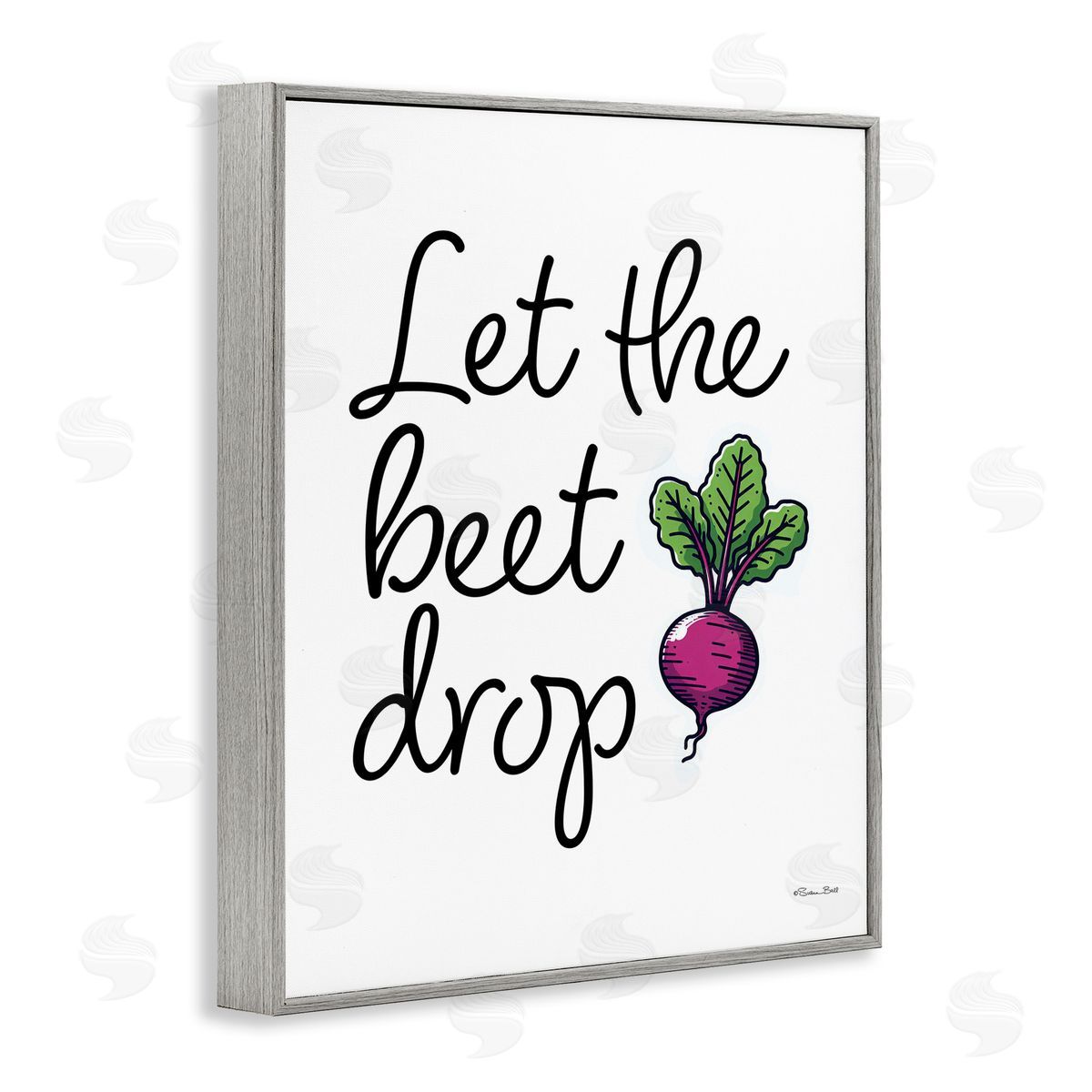 Susan Ball Let The Beet Drop Gray Framed Giclee Wall Art Print