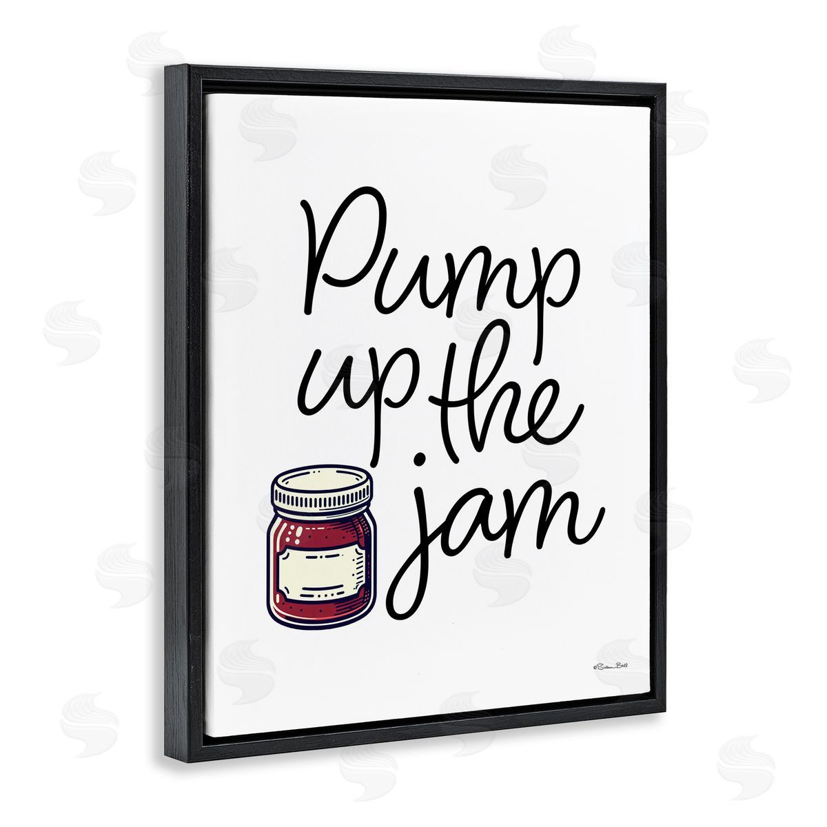 Susan Ball Pump Up The Jam Black Floating Frame Canvas Wall Art Print