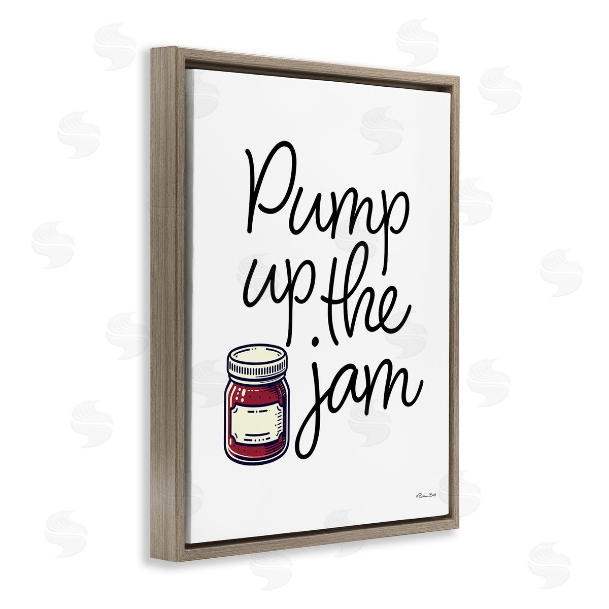 Susan Ball Pump Up The Jam Brown Floating Frame Canvas Wall Art Print