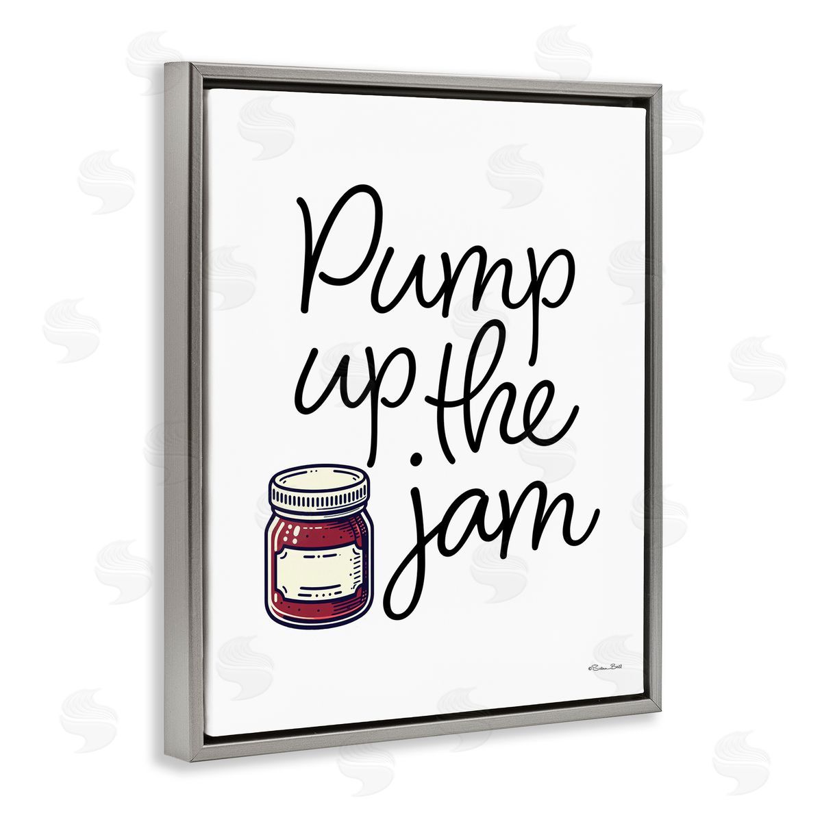 Susan Ball Pump Up The Jam Gray Floating Frame Canvas Wall Art Print
