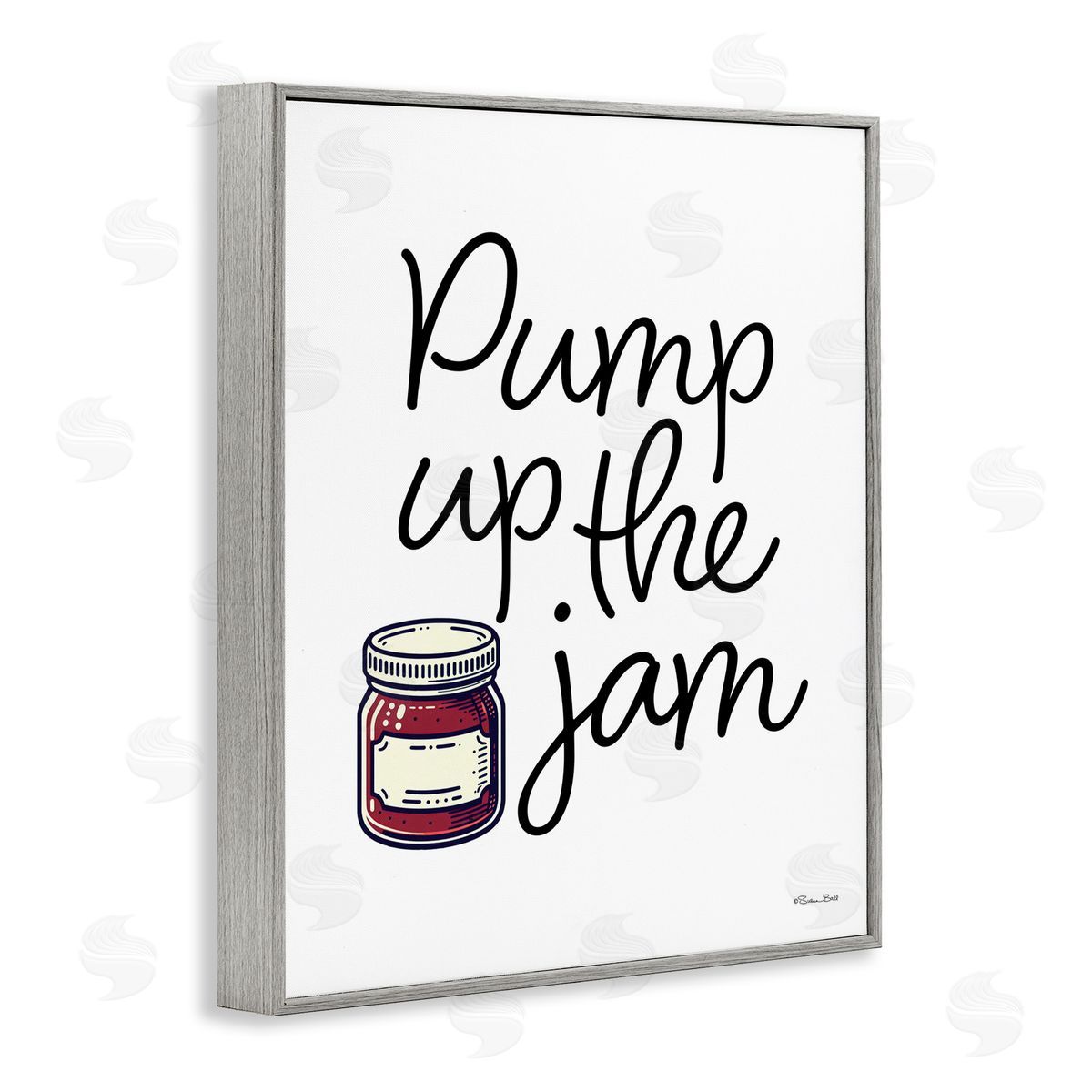 Susan Ball Pump Up The Jam Gray Framed Giclee Wall Art Print