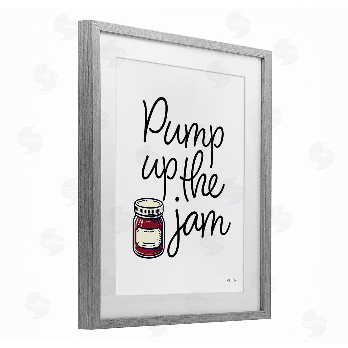 Susan Ball Pump Up The Jam Gray Framed Print Under Glass with White Mat Wall Art