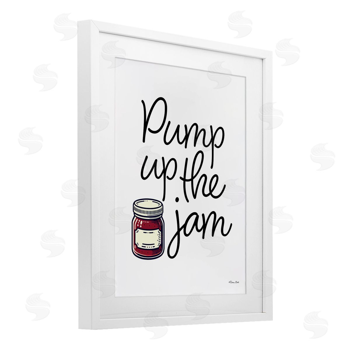 Susan Ball Pump Up The Jam White Framed Print Under Glass with Mat Wall Art