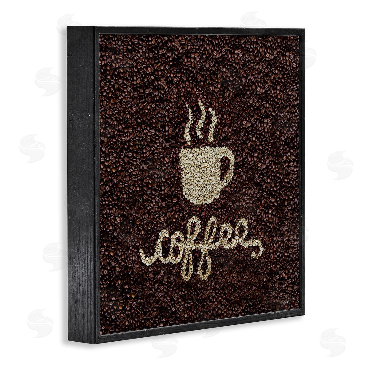 Seven Trees Design Coffee Bean Pattern Black Framed Giclee Wall Art Print