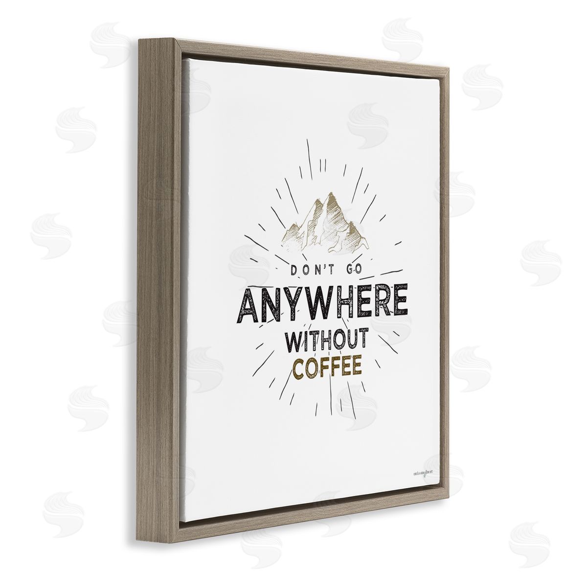 Seven Trees Design Don't Go Without Coffee Brown Floating Frame Canvas Wall Art Print