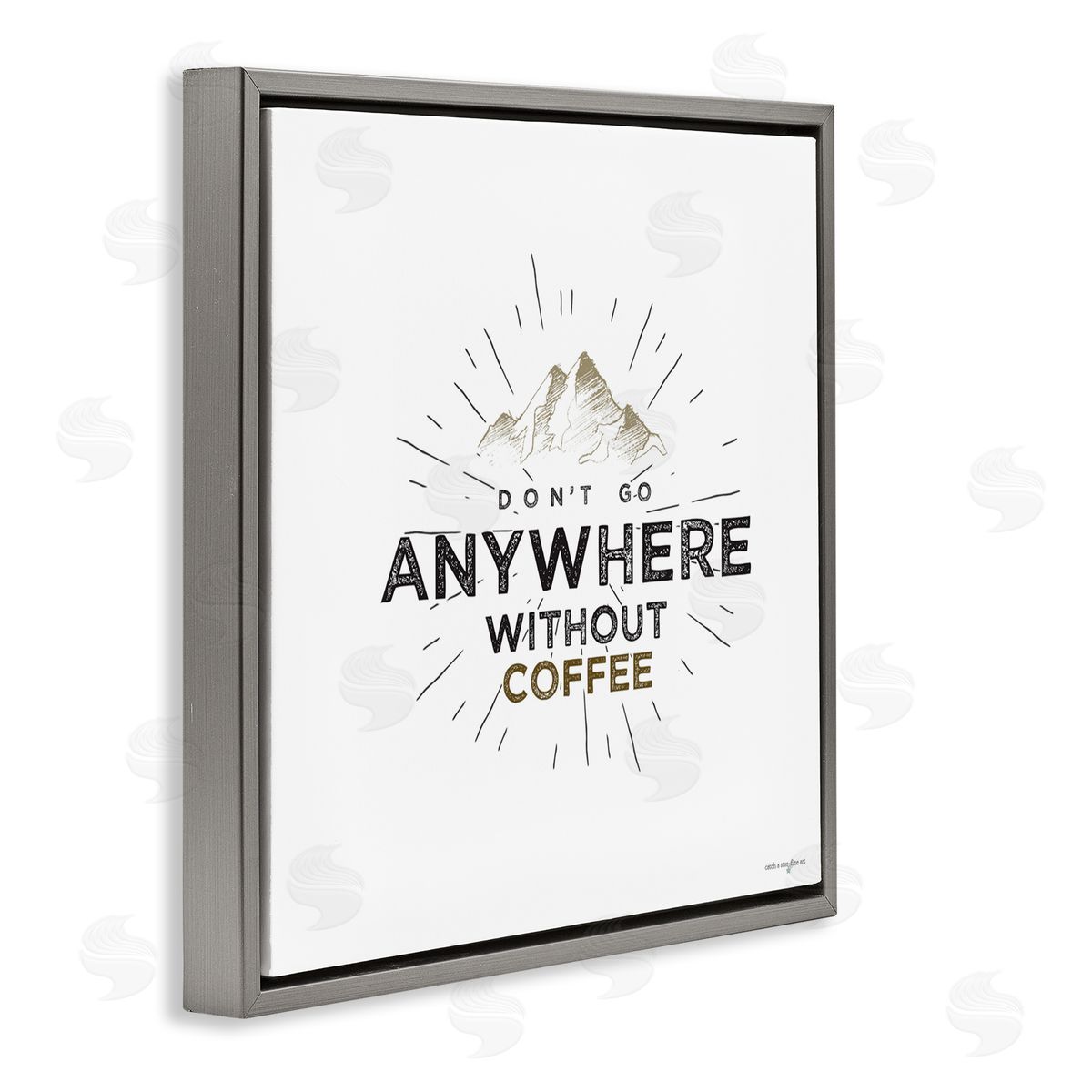 Seven Trees Design Don't Go Without Coffee Gray Floating Frame Canvas Wall Art Print