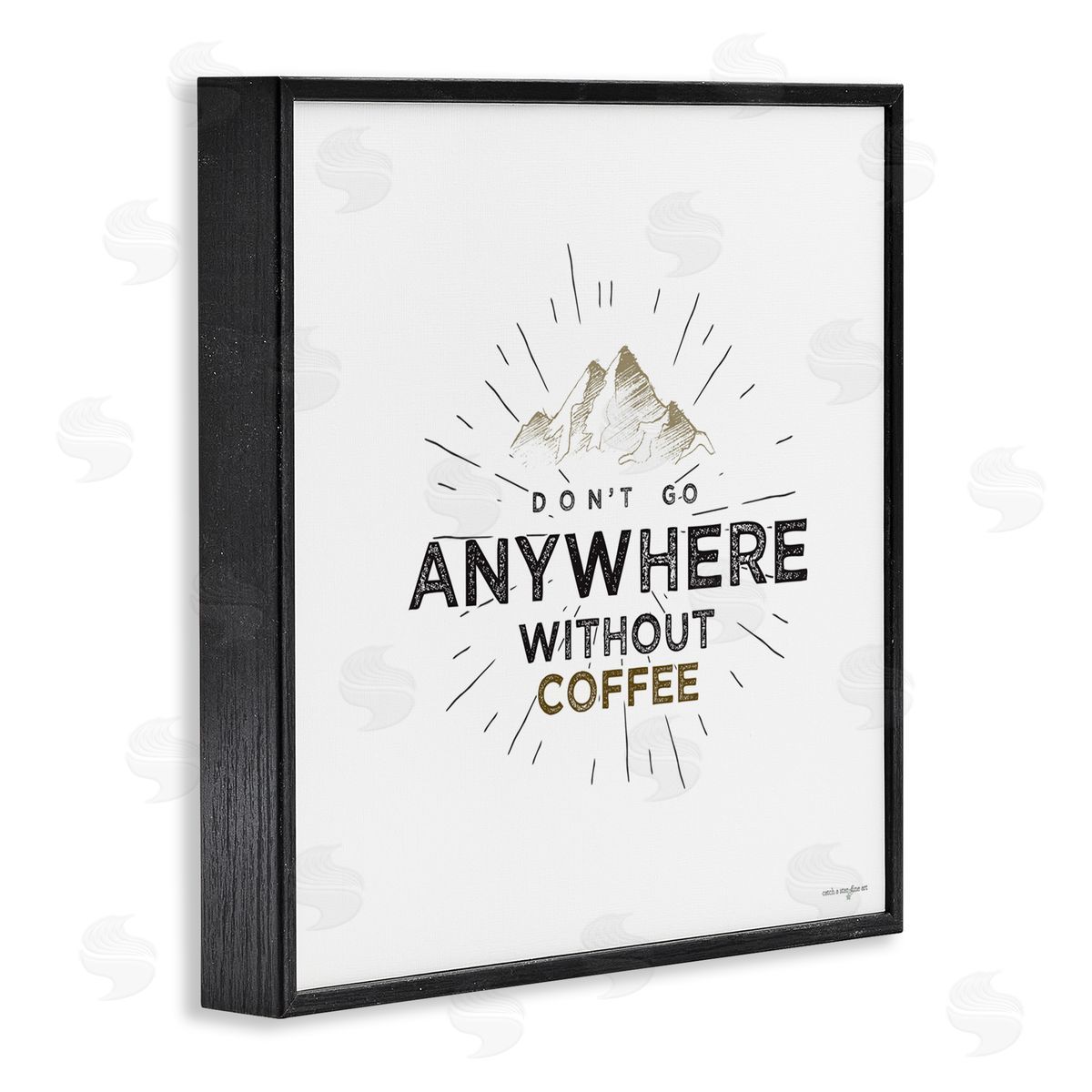 Seven Trees Design Don't Go Without Coffee Black Framed Giclee Wall Art Print
