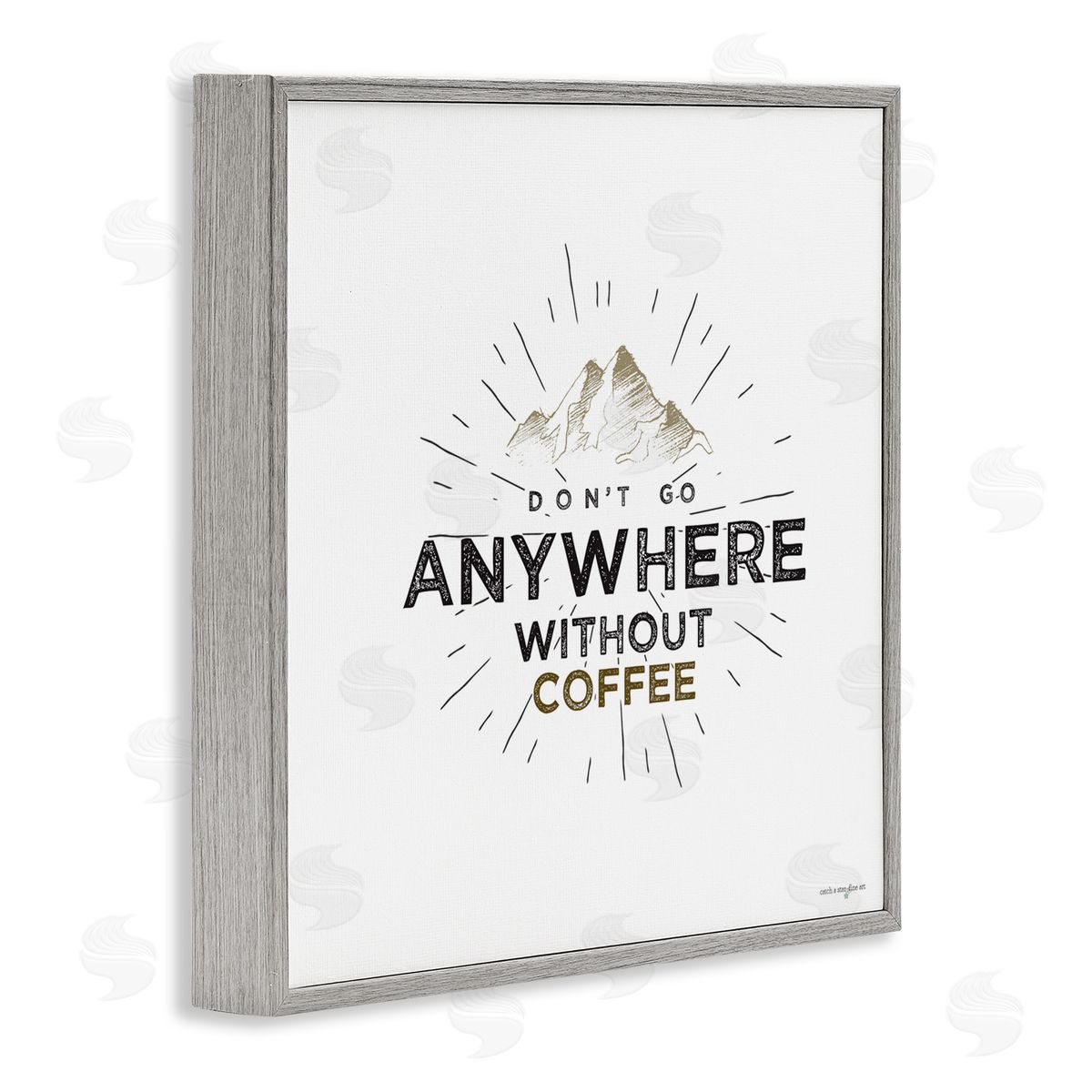 Seven Trees Design Don't Go Without Coffee Gray Framed Giclee Wall Art Print