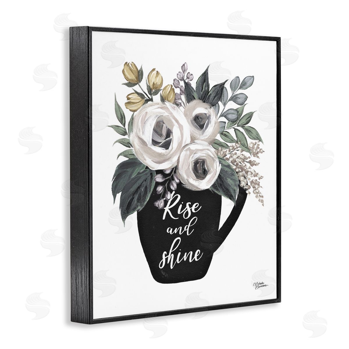 Michele Norman Rise And Shine Arrangement Black Framed Giclee Wall Art Print