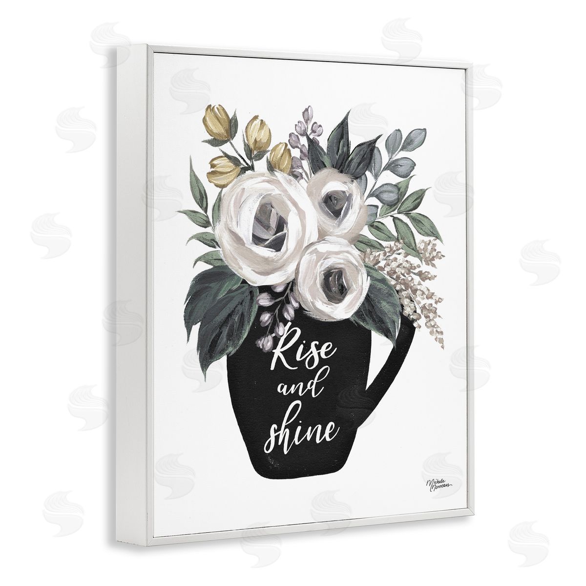 Michele Norman Rise And Shine Arrangement White Framed Giclee Wall Art Print