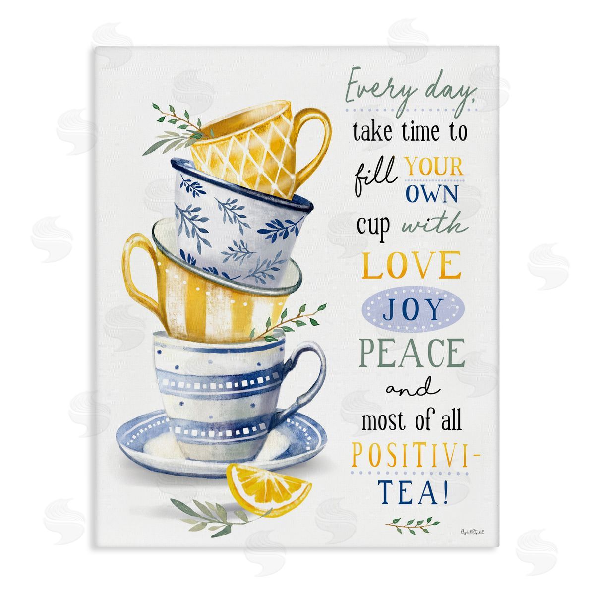 Elizabeth Tyndall Fill Your Own Cup Tea Canvas Wall Art Print