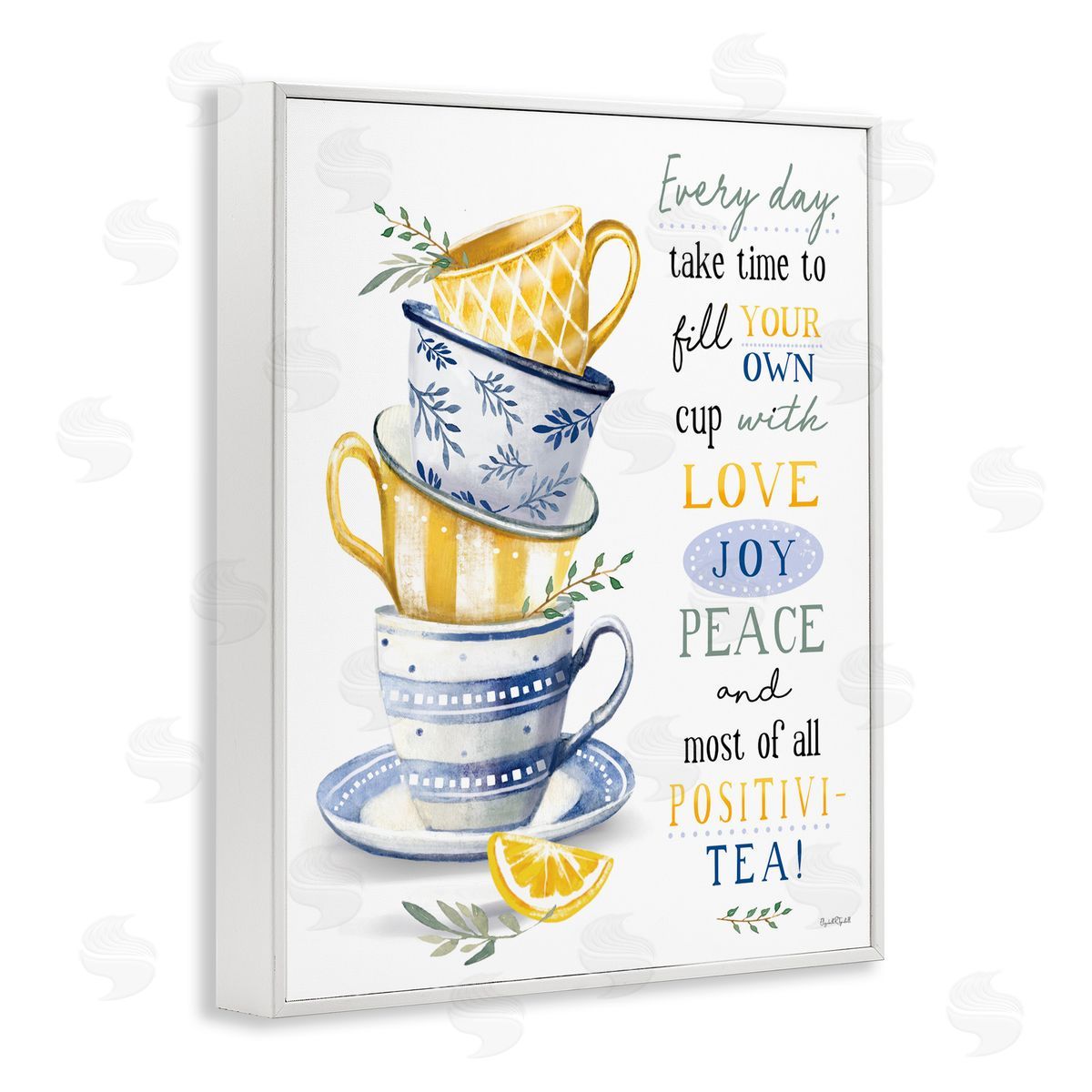 Elizabeth Tyndall Fill Your Own Cup Tea White Framed Giclee Wall Art Print