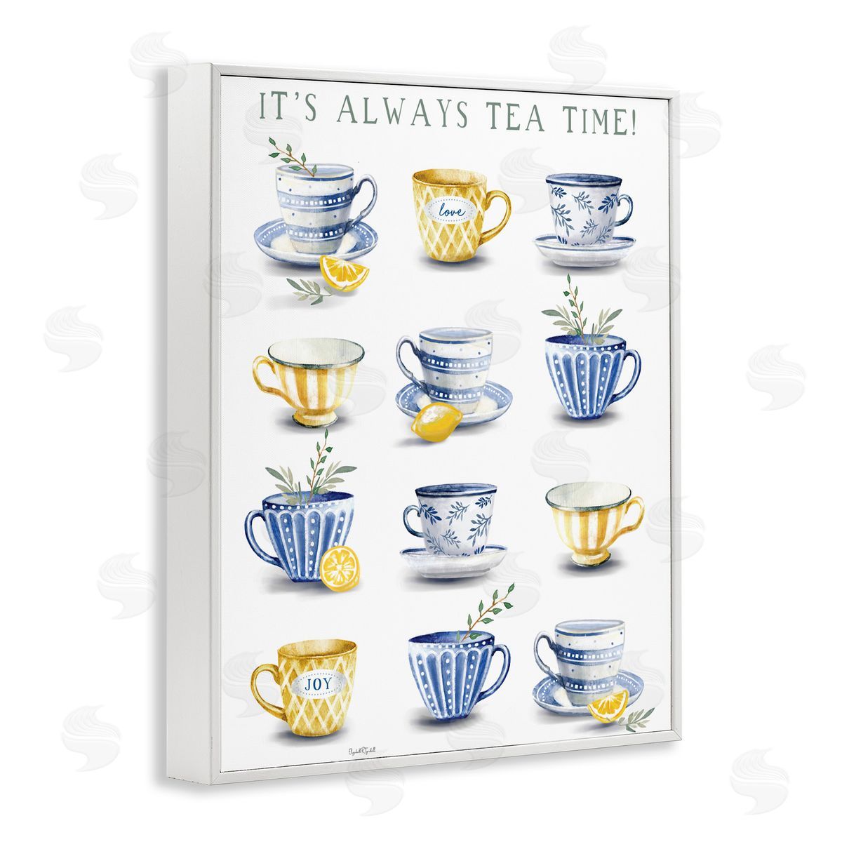 Elizabeth Tyndall It's Always Tea Time White Framed Giclee Wall Art Print