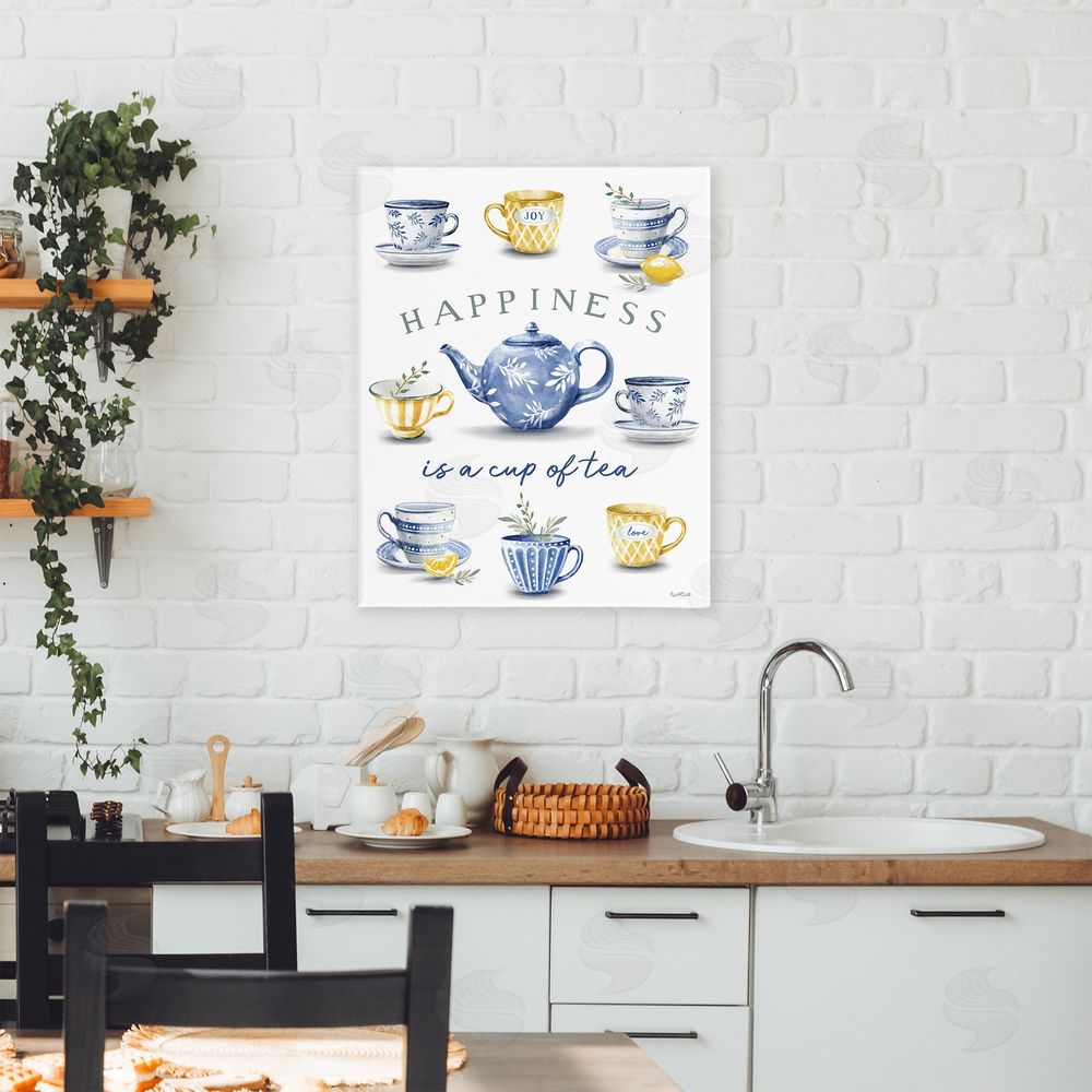 Elizabeth Tyndall Happiness is a Cup of Tea Canvas Art on Wall