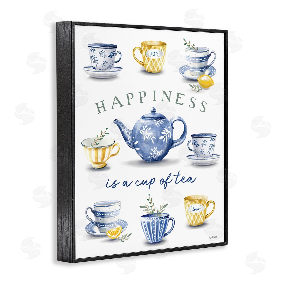 Elizabeth Tyndall Happiness is a Cup of Tea Black Framed Giclee Wall Art Print