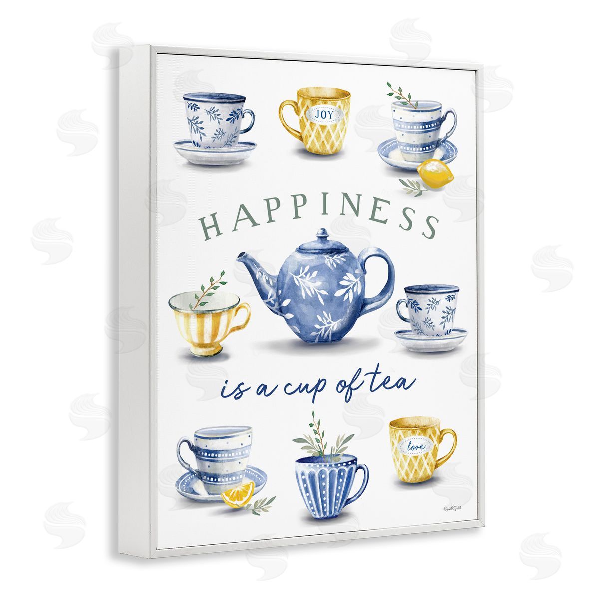 Elizabeth Tyndall Happiness is a Cup of Tea White Framed Giclee Wall Art Print