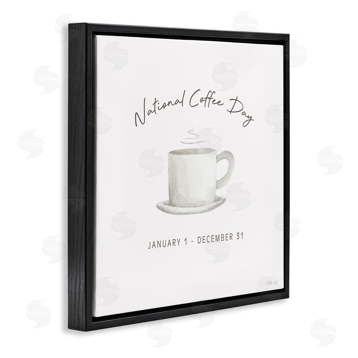 Cindy Jacobs Everyday National Coffee Day Black Floating Frame Canvas Wall Art Print