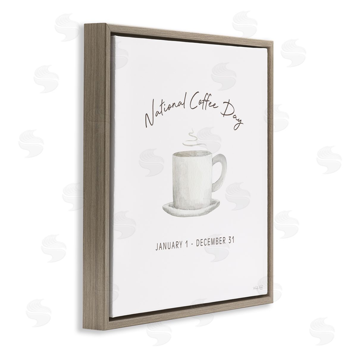 Cindy Jacobs Everyday National Coffee Day Brown Floating Frame Canvas Wall Art Print